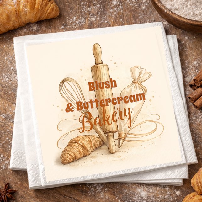 Bakery Logo Pastry Shop Branding Pappersservett (Skapare uppladdad)