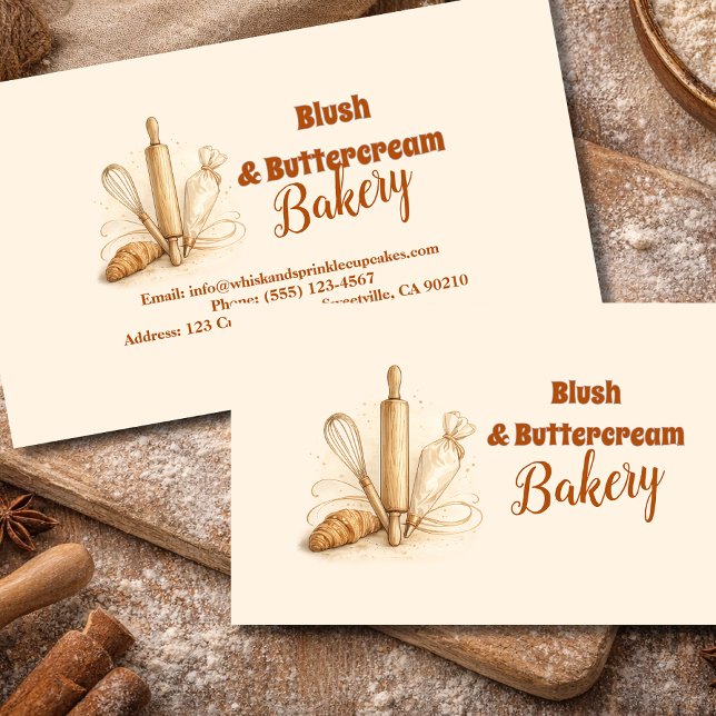 Bakery Logo Pastry Shop Branding Visitkort (Skapare uppladdad)