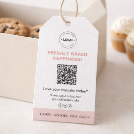 Bakery Logo QR Code Social Media Presentetikett
