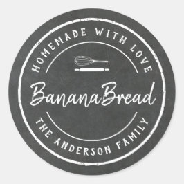 Bakery Logotyp Hemmagjord Bakning Present Svart Ta Runt Klistermärke