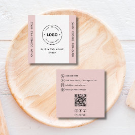 Bakery Logotyp QR-kod Sociala Medier Rosenskär Fyrkantigt Visitkort
