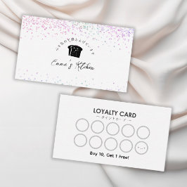 Bakery Loyalty Card Rainbow Glitter Bread Logo Visitkort
