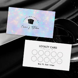 Bakery Loyalty Card Rainbow Holographic Bread Logo Visitkort