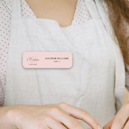 Bakery med monogramlogotyp rosa namnbricka
