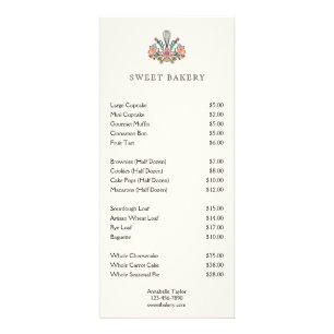 Bakery Menu Rack Card Reklamkort