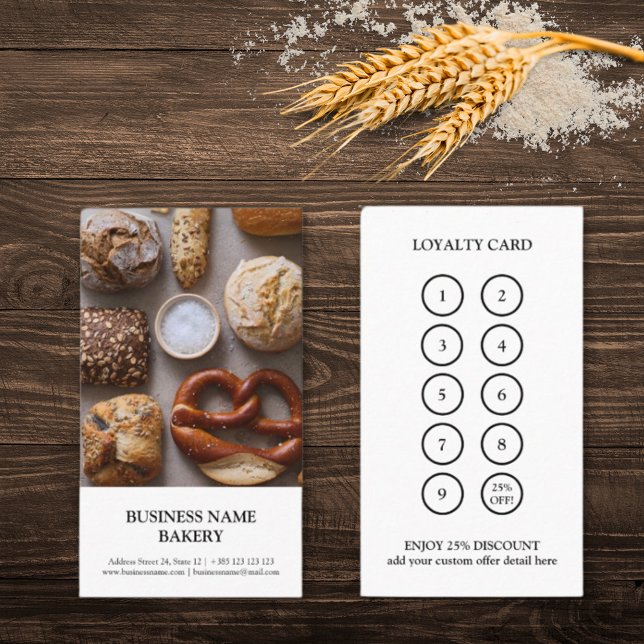 Bakery Modern Photo Loyalty Card Lojalitetskort (Skapare uppladdad)