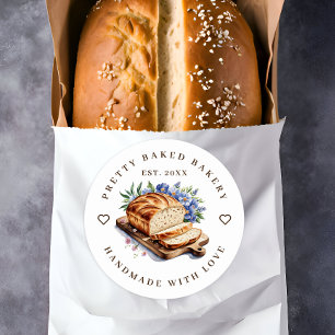 Bakery Modern Watercolor Bread Runt Klistermärke