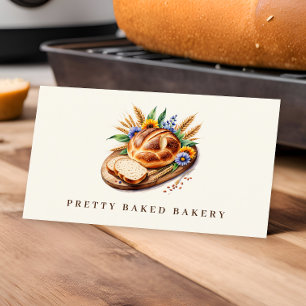 Bakery Modern Watercolor Bread Visitkort