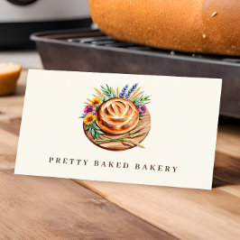 Bakery Modern Watercolor Bread Visitkort