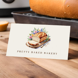 Bakery Modern Watercolor Bread Visitkort