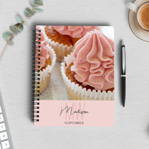 Bakery Monogram Logotyp Foto Rosa Anteckningsbok