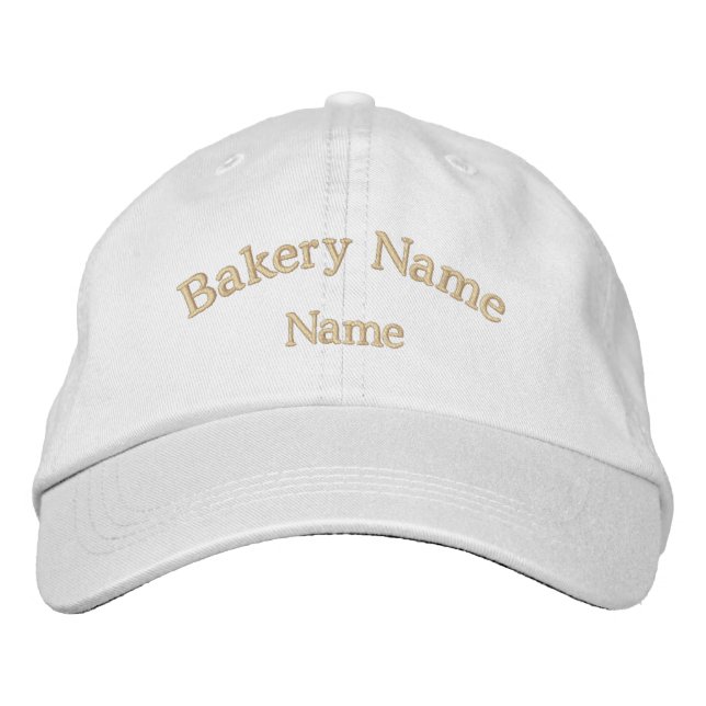 Bakery Namn Embroized Hat Broderad Keps (Framsida)