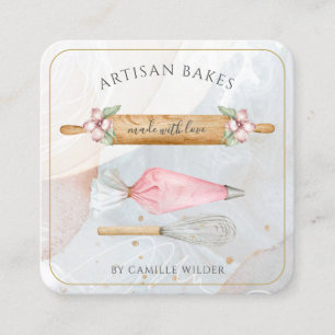 Bakery Pastry Chef Bakers Verktyg Business Fyrkantigt Visitkort