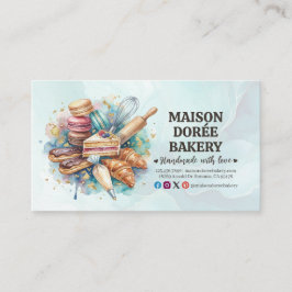 Bakery Pastry Chef Baking Catering Gold Price List Visitkort