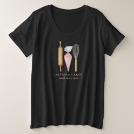 Bakery Pastry Chef Baking Utensils Black T Shirt