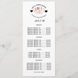 Bakery Pastry Chef Baking Utensils business Meny