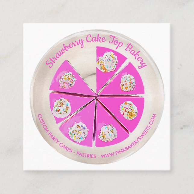 Bakery Pastry Chef Berry Cheesecake Fyrkantigt Visitkort (Framsida)