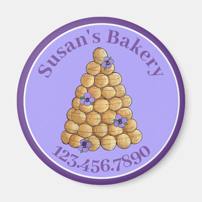 Bakery Pastry Chef Croquembouche Bröllop Cake Food Magnet (Framsidan)