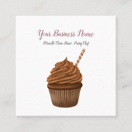 Bakery Pastry Chef Cuptårta Maker Square Business  Fyrkantigt Visitkort