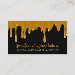 Bakery Pastry Chef Drip Caramel Cream Visitkort
