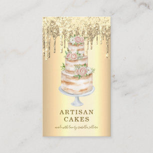Bakery Pastry Chef Glitter Drives Platinum Guld Visitkort