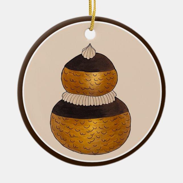 Bakery Pastry Chef Patisserie Religieuse Choux Bun Julgransprydnad Keramik (Framsidan)