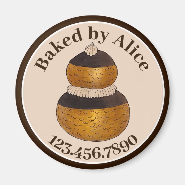 Bakery Pastry Chef Patisserie Religieuse Choux Bun Magnet (Framsidan)