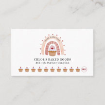 Bakery Pastry Chef Rainbow Cupcoa Loyalty Cards