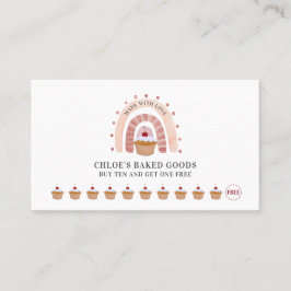 Bakery Pastry Chef Rainbow Cupcoa Loyalty Cards Lojalitetskort