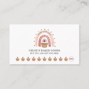 Bakery Pastry Chef Rainbow Cupcoa Loyalty Cards Lojalitetskort