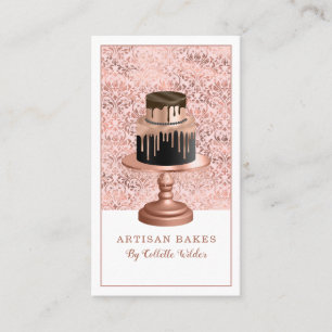 Bakery Pastry Chef Ro Guld Faux Foil Lagrar Cake Visitkort