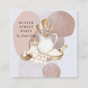 Bakery Pastry Chef Utensils Ingredients Fyrkantigt Visitkort