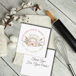 Bakery Pastry Chef Utensils Watercolor Tack Anteckningskort