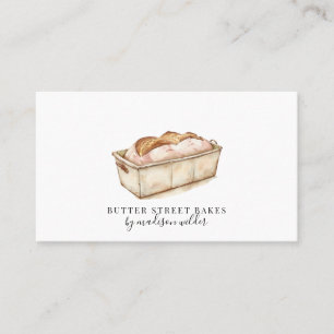Bakery Pastry Chef Watercolor Baker Visitkort