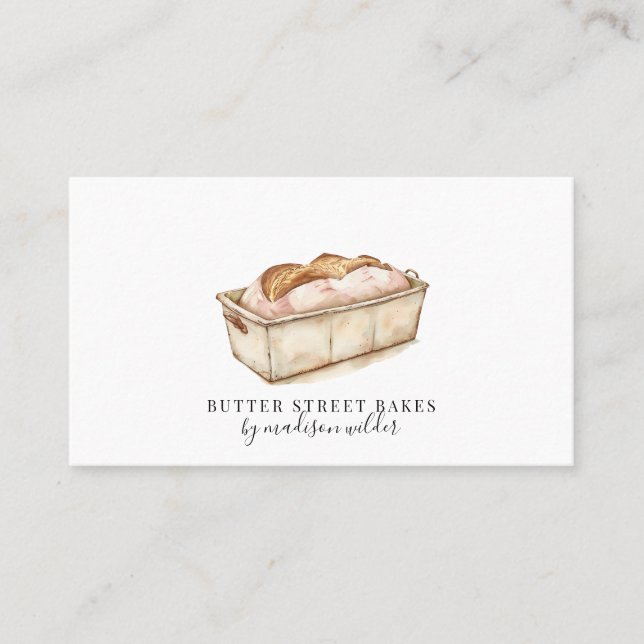 Bakery Pastry Chef Watercolor Baker Visitkort (Framsida)
