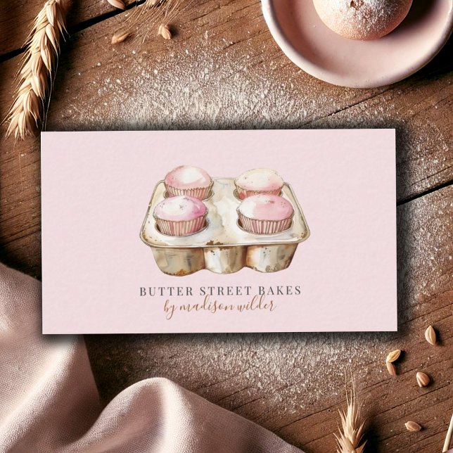 Bakery Pastry Chef Watercolor Baker Visitkort (Skapare uppladdad)