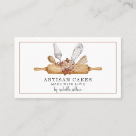 Bakery Pastry Chef Watercolor Baking Utensils Visitkort