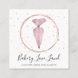 Bakery Pastry Patisserie Cream Bag Fyrkantigt Visitkort