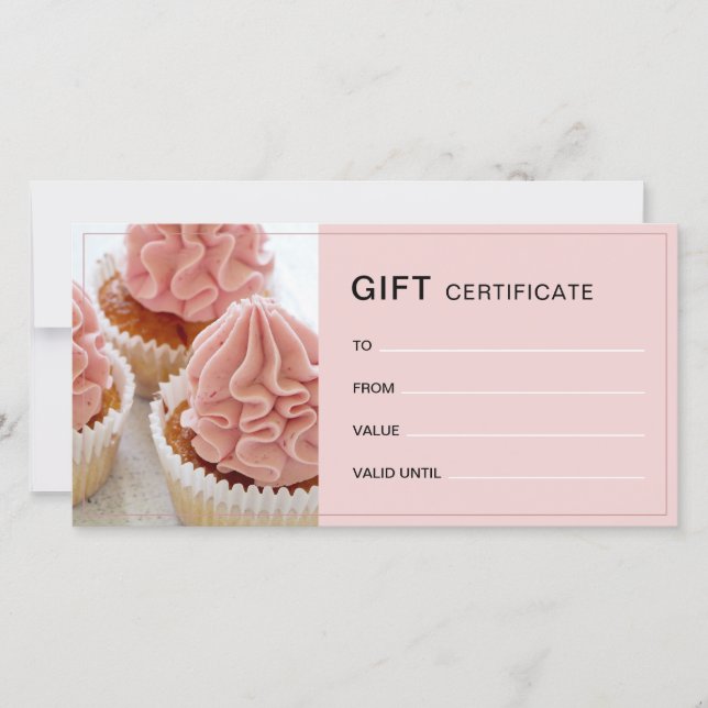 Bakery Photo QR Rosa Business Gift-certifikat (Framsida)
