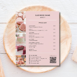 Bakery Price List Photo Social Media QR Flygblad