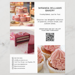 Bakery Promotion Photo Social Media QR White Reklamblad
