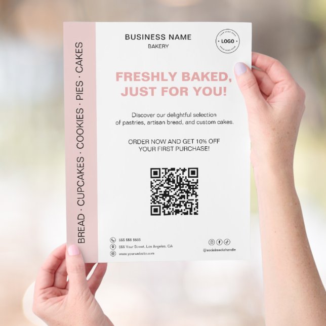 Bakery QR Code Promotional Reklamblad (Bakery QR Code Promotional Flyer)
