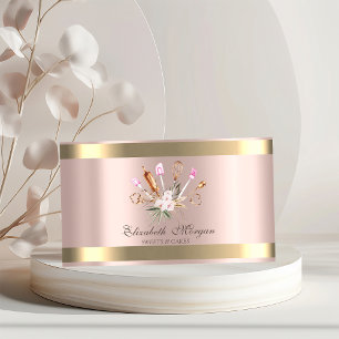 Bakery Redskap Blommor Guld Rand Rose Guld Visitkort