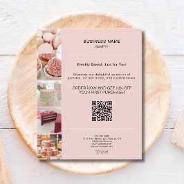 Bakery Reklam Foto QR Rosa Flygblad
