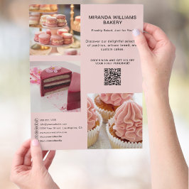 Bakery Reklam Foto Sociala Medier QR Rosa Reklamblad