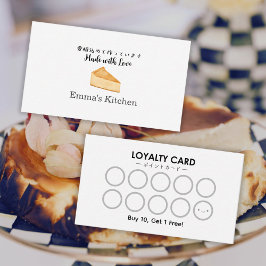 Bakery Reward Loyalty Card Modern Cheesecake Logo Visitkort