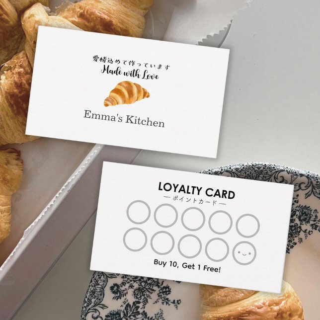 Bakery Reward Loyalty Card Modern Croissant Visitkort (Skapare uppladdad)