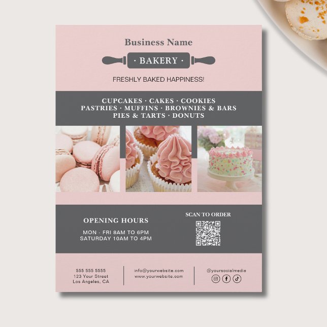 Bakery Rolling Pin Business Marknadsföring Reklamblad (Bakery Rolling Pin Business Marketing Flyer)