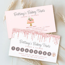 Bakery  Rosa Cake Glitter Drives Pastry Chef Lojalitetskort