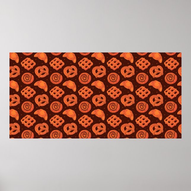Bakery seamless pattern, texture. Boulangerie shop Poster (Framsidan)